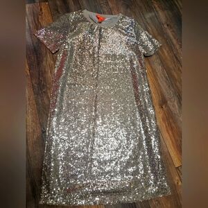 Free With Purchase Joe Fresh Gold Sequin Long Top/mini Dress